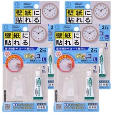 KOKUBO 小久保工業所 掛勾, 壁紙用, 2kg承重, L尺寸, 4個, 透明
