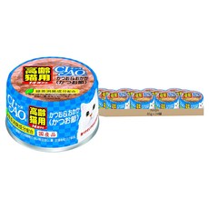 INABA CIAO 啾嚕 14歲高齡貓用旨定罐 M-52 85g Set 24罐, 鰹魚 + 柴魚片