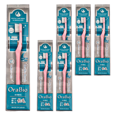 OraBio 牙倍淨 長毛牙刷 犬用, 粉色, 6支