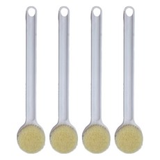 E.dot 長柄搓背沐浴刷, 白色, 1支, 4支