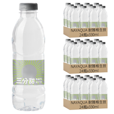 NAYAQUA 耐雅格生技 三分甜 PH7.5 微鹼性離子水, 330ml, 72瓶