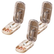 KANDO 感動 日式1/2 + 1/4切藥片器 e.chu-1214 奶油色, 3個