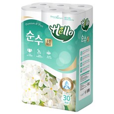 Hello Products 印花三層捲筒衛生紙, 30m, 30捲, 1袋
