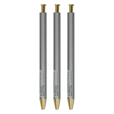 MARK'S Time for Paper 復古六角木軸 原子筆，日本製造, 銀色, 3支