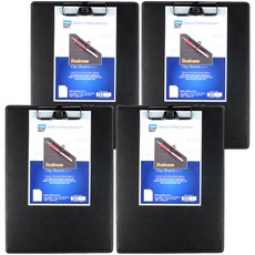 Alpha mall 辦公用 板夾 AF916-7 A4, 黑色, 4個