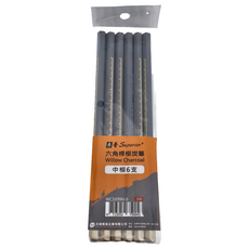 Superior 秀普 富萊卡勒 六角桿柳炭筆 中柳 6支, 1組
