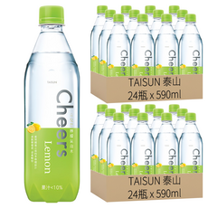 泰山 Cheers 檸檬氣泡水 0糖暢快 清爽無負擔, 590ml, 48瓶
