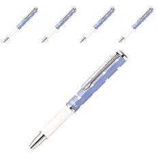 ZEBRA 斑馬牌 SL-F1 mini 迷你伸縮桿原子筆，日本產墨水筆, 牛奶藍, 5支