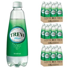 LOTTE 樂天 TREVI 葡萄柚風味氣泡飲 500ml 0kcal, 18瓶
