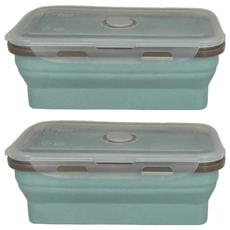 cook power 鍋寶 可微波矽膠摺疊保鮮盒, BVF-12301 22 x 14.5 x 7.8cm 240g 1450ml, 2個