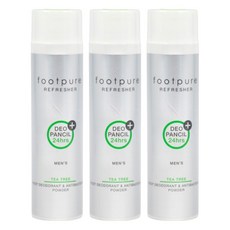 FOOTPURE 鞋蜜粉 男用茶樹香氛, 抗菌防止腳臭, 吸附腳汗保持乾爽, 100ml, 3瓶
