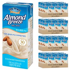 BLUE DIAMOND 藍鑽 Almond Breeze 無糖杏仁飲 190ml, 96入