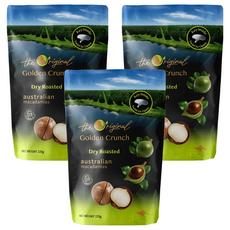 Golden Crunch Macadamias Australia 頂級夏威夷果 帶殼原味, 3個, 225g