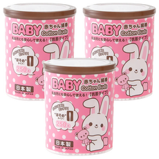 SANYO 山洋 嬰幼兒專用棉花棒 雙頭極細棉 250支, 日本原裝進口, 百分百棉, 幾丁聚糖抗菌加工, 3罐