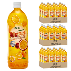 波蜜 柳橙百香綜合果汁, 980ml, 36瓶