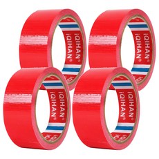 DADA 高黏度強力布膠帶，40mm*20m，厚度 0.26mm, 紅色, 4個