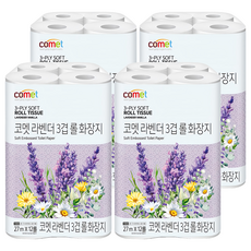 comet 3層捲筒衛生紙 薰衣草香, 27m, 12捲, 4包