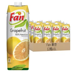Fan 果芬100%葡萄柚汁, 1L, 12瓶