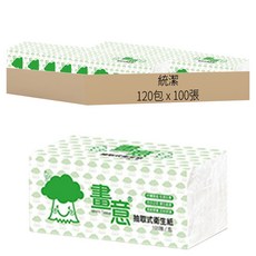 統潔 畫意抽取式衛生紙 2層, 100張, 120包