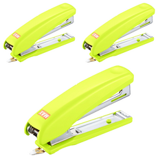 MAX 美克司 雙排釘書機 附除針器, 適用於一般釘法 裝支數100支 可釘張數20張, 綠色, 3個