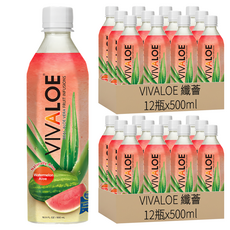 VIVALOE 纖薈 西瓜蘆薈果汁飲料 寶特瓶, 500ml, 24瓶