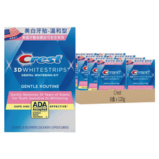 Crest 3D White 美白牙貼高效組 溫和型 14次 28片, 8盒, 120g