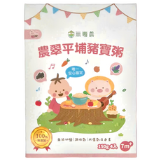 粥寶寶 農翠平埔豬寶粥, 150g x 4入, 7m+, 600g, 1盒