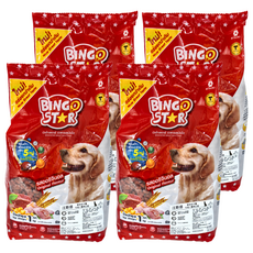 BINGOSTAR 汪斯塔 美味成犬糧 含5種必需營養素, 牛肉 + 雞肉, 1kg, 4包