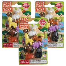 Iwako 造型橡皮擦 拼圖橡皮擦, 熱帶草原, 3組