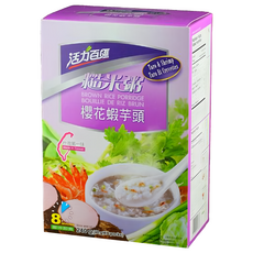 活力百匯 沖泡粥品 櫻花蝦芋頭糙米粥 240g (40g x 6包) - 台灣風味, 1盒