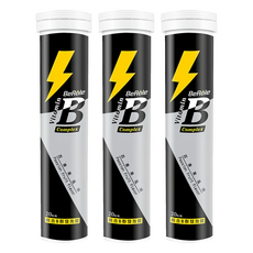 BeRule 綜合維生素B群發泡錠 維持能量正常代謝 牛磺酸迅速補充能量 高劑量 方便攜帶 百香果口味好喝, 20錠, 4g, 3瓶