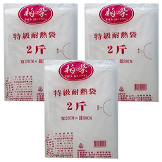 超薄強力袋 2斤, 38 x 28cm, 1入, 3包