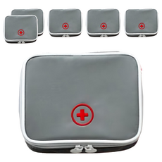 iSFun 旅行專用 十字收納藥包化妝包 小號 灰色, 6個