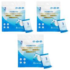 ITO日本伊藤壓縮毛巾6張 獨立包裝 柔軟舒適 一次性使用, 單一顏色, 3包