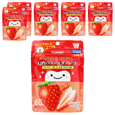 Combi 康貝 teteo無糖口嚼錠 60入 48g 日本製造, 草莓, 6包