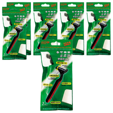 多可樂客 金柔潤 雙層輕便刀 廣角活動刀頭 特殊刀片, 2支, 6包