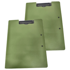 CCHING 青青文具 簡單生活 A4雙夾文件夾, 2個, 綠色