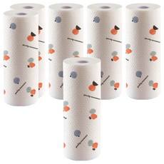 蕉蕉購物 懶人吸水廚房紙巾 白色 - 廚房清潔、吸油吸水、可重複使用, 1入, 6捲