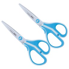 ABEL 力大牌 3D魔利剪 弧面防沾黏剪刀 60055 辦公學生家用剪紙美勞安全剪刀, 7吋, 藍色, 2支