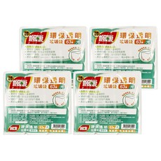 楓康 環保透明垃圾袋 大3入63張, 全新HDPE材料, 圓底設計, 32L, 4袋