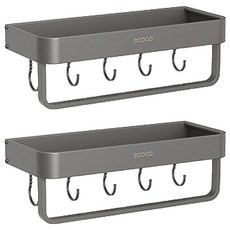 ecoco 意可可 可拆卸壁掛置物架 E2336 30cm, 太空鋁, 2個