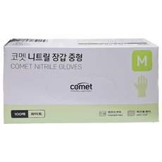 comet 合成橡膠手套 100入, 中(M), 白色, 1盒