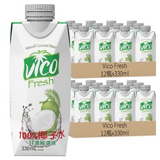 Vico Fresh 100%椰子水, 330ml, 24瓶