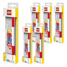 LEGO 文具 積木原子筆 附人偶, 紅色, 6支