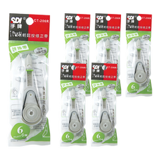 SDI 手牌 i-PUSH 輕鬆按修正帶替換帶 CT-206R, 綠色, 6個