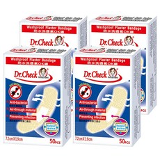 Dr.Check 護理專家 防水透氣OK繃, 7.2 x 1.9cm, 50個, 4盒
