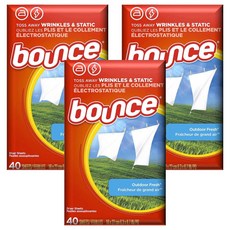 bounce 烘衣柔軟片 戶外清新, 40片, 3盒