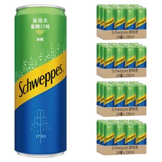 Schweppes 舒味思 萊姆口味氣泡水，無糖，豐富氣泡，清新爽口, 330ml, 96罐