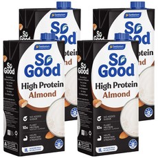So Good Basic系列 無糖植物蛋白堅果杏仁奶 植物奶 全素可食, 4瓶, 1L