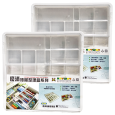 KEYWAY 聯府 優滿抽屜整理盒, 白色 + 透明色, 2個